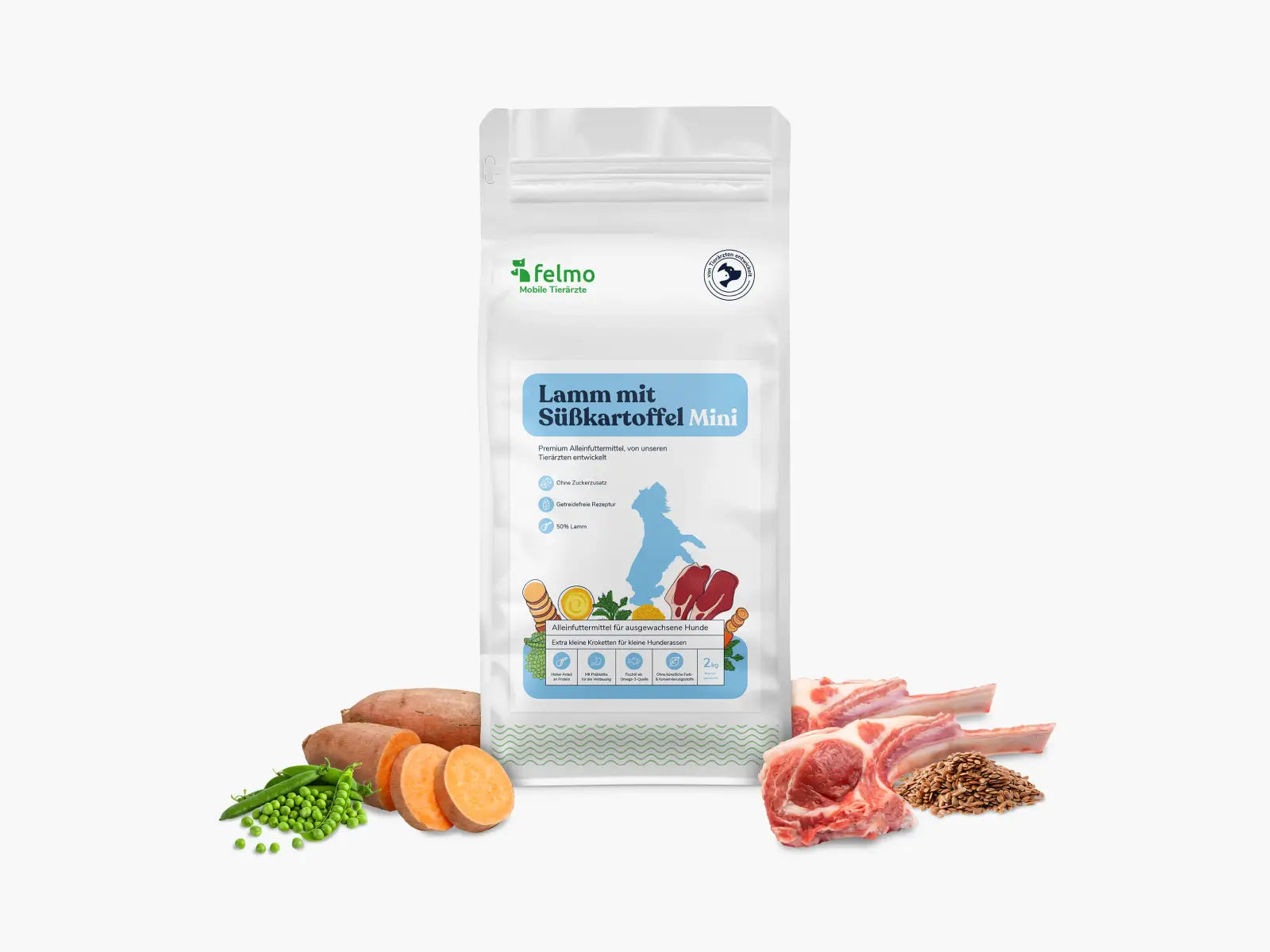 Trockenfutter mit Lamm & Süßkartoffel für kleine Hunde (2kg)