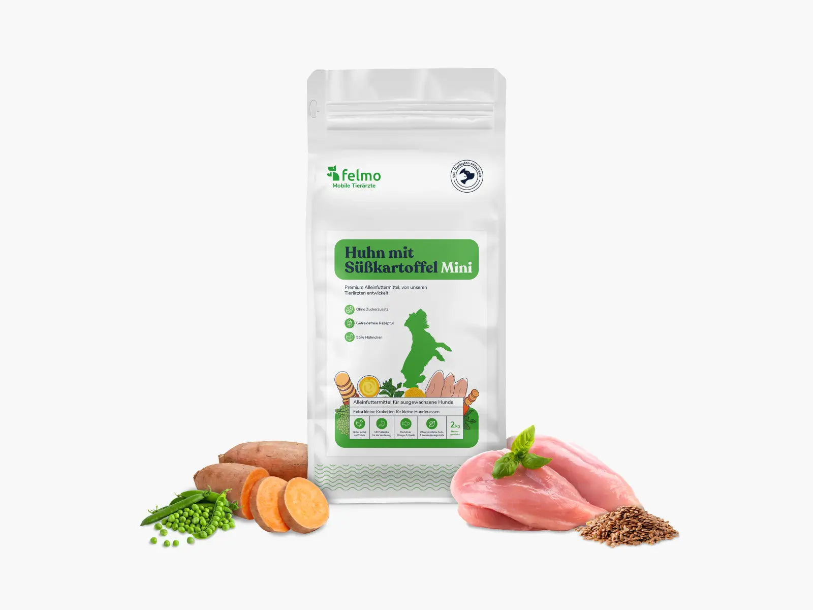 Trockenfutter mit Huhn & Süßkartoffel für kleine Hunde (2kg)